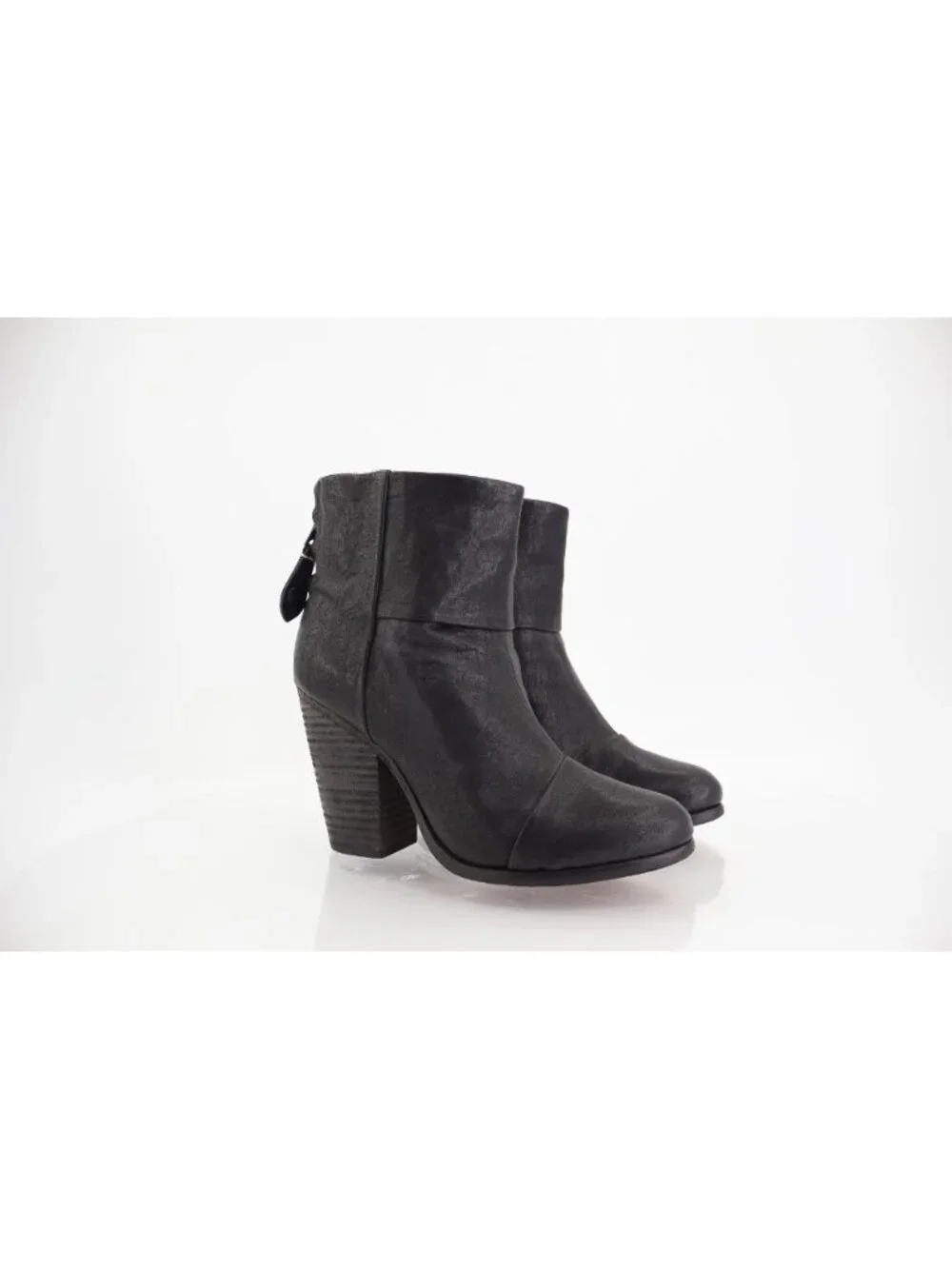 Rag & Bone Womens Newbury Boot Size 36 6 Black Leather Bootie Block Heel